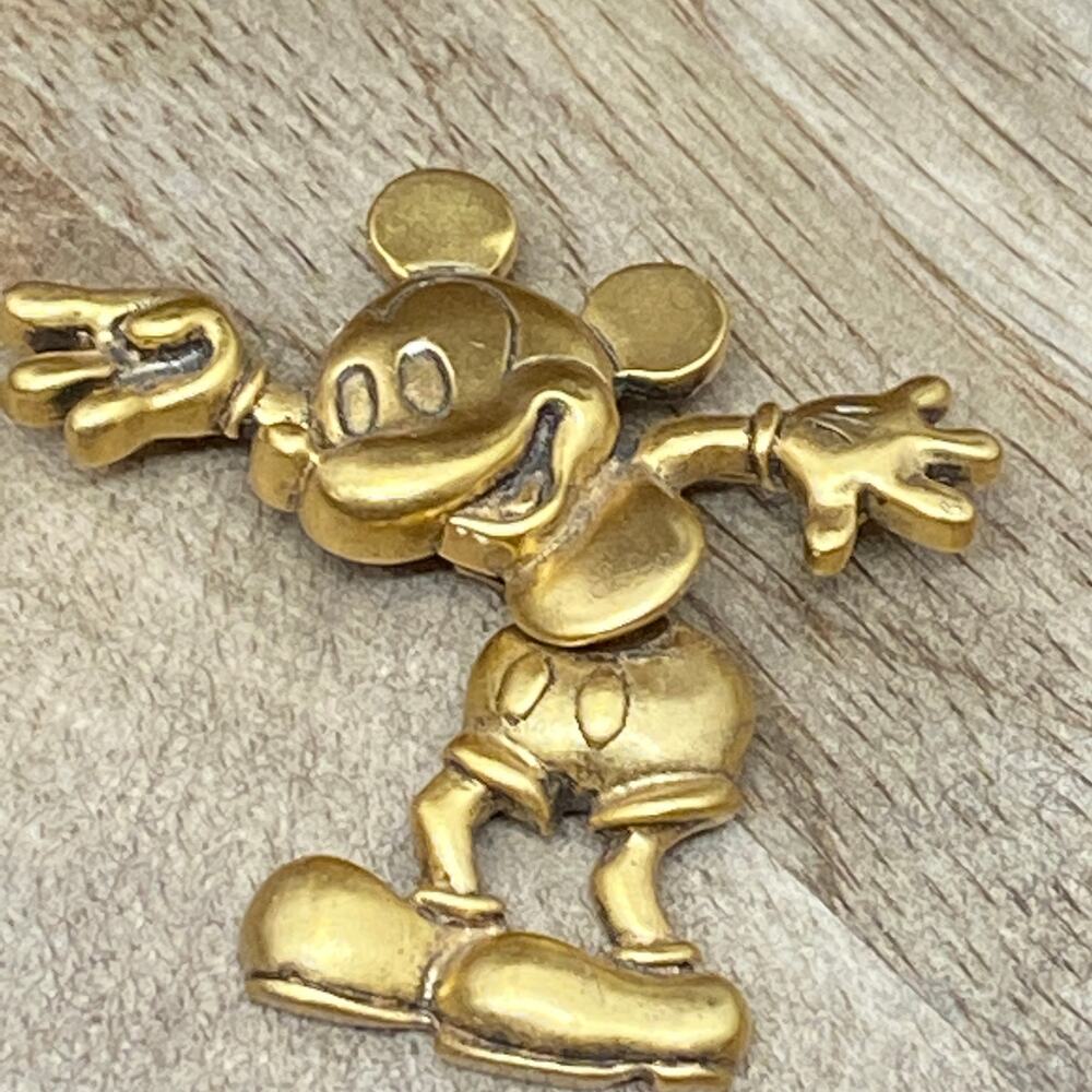 Mickey Mouse Walt Disney Pin Broach Brooch Swinging Hips Hinge Gold Tone Jewelry - Picture 7 of 10